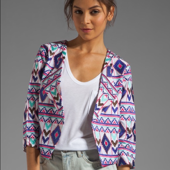 Rory Beca Lance Embroidered Blazer in White SzM - Picture 1 of 8